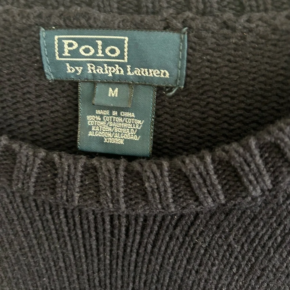 Polo Ralph Lauren Boys’ Navy Blue Cotton Crewneck Sweater